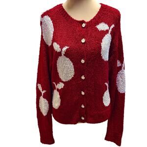 Vintage Y2K South Cotton Bolivia Hand Loomed Apple Sweater